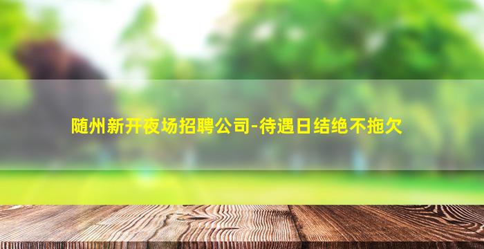 随州新开夜场招聘公司-待遇日结绝不拖欠